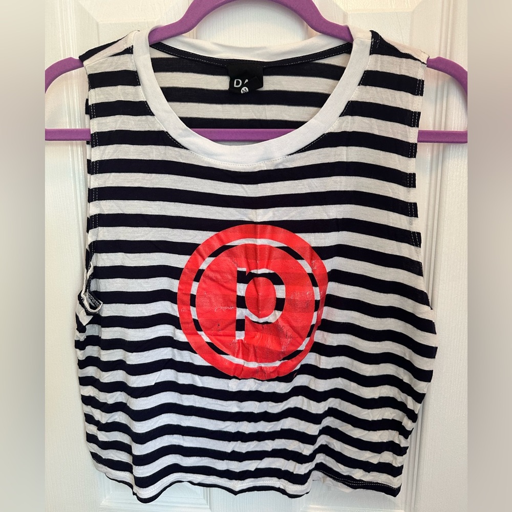 Pure Barre striped crop tank